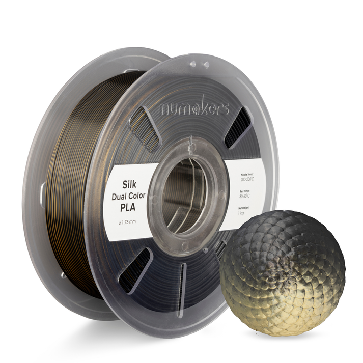Dual/Tri-Color Silk PLA — Black-Purple-Gold