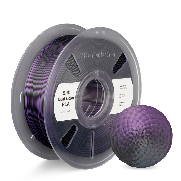 Dual/Tri-Color Silk PLA — Black-Purple-Gold