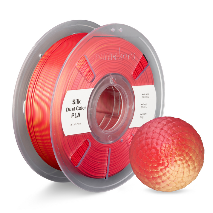 Dual/Tri-Color Silk PLA — Red-Orange-Gold