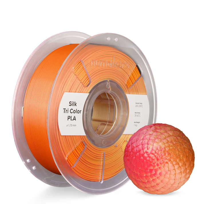 Dual/Tri-Color Silk PLA — Red-Orange-Gold