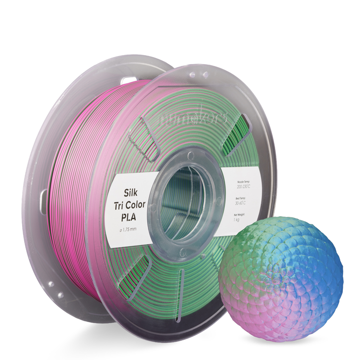 Dual/Tri-Color Silk PLA — Green-Magenta-Blue