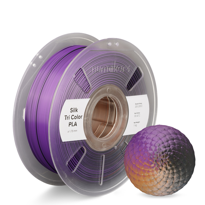 Dual/Tri-Color Silk PLA — Black-Purple-Orange