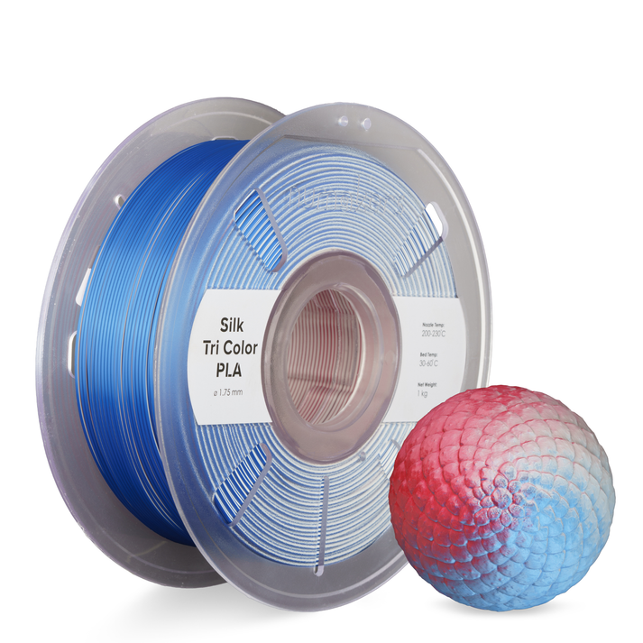Dual/Tri-Color Silk PLA — Red-Blue-White
